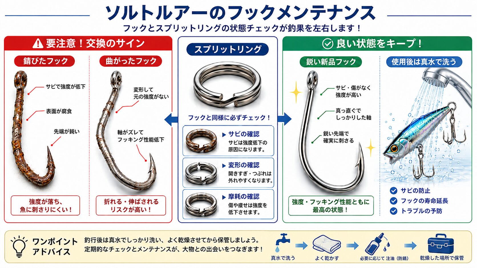 フックの交換時期とメンテナンス