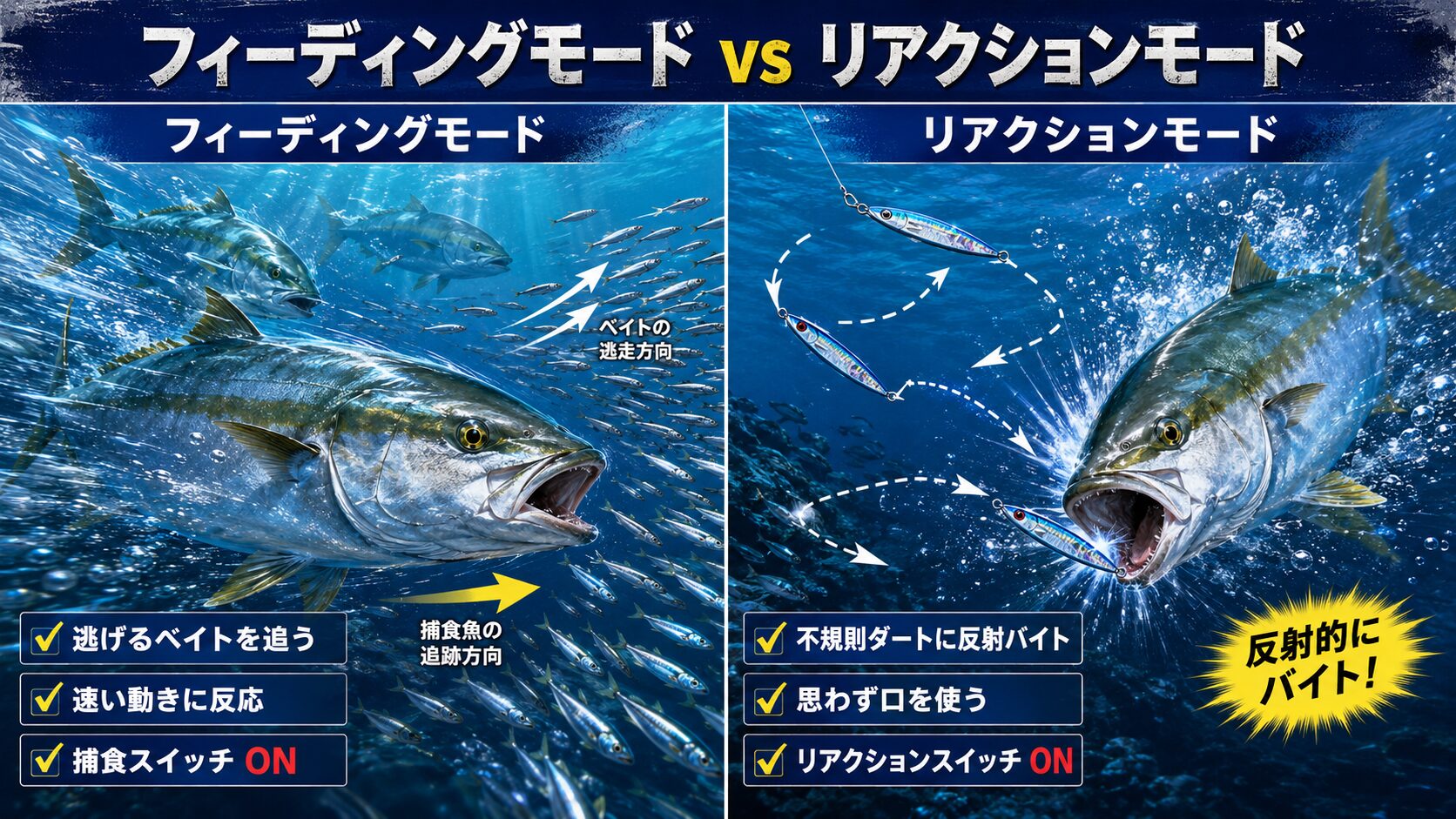 活性とリアクションの使い分け