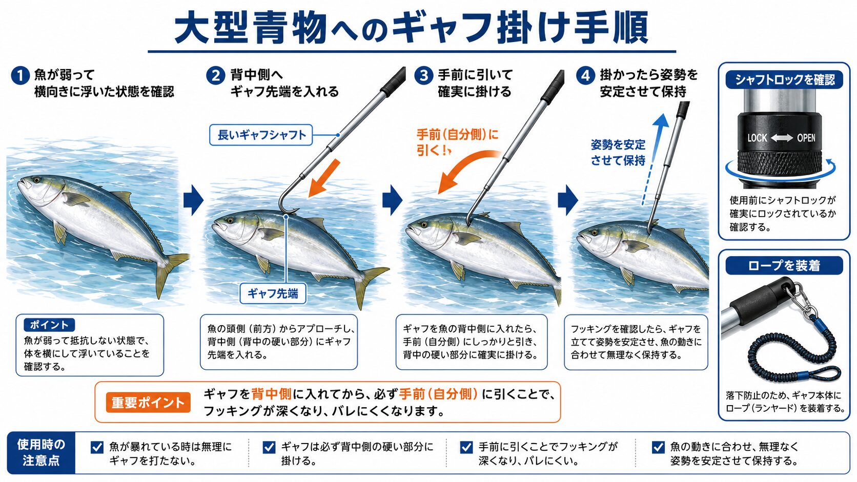 ギャフの使い方